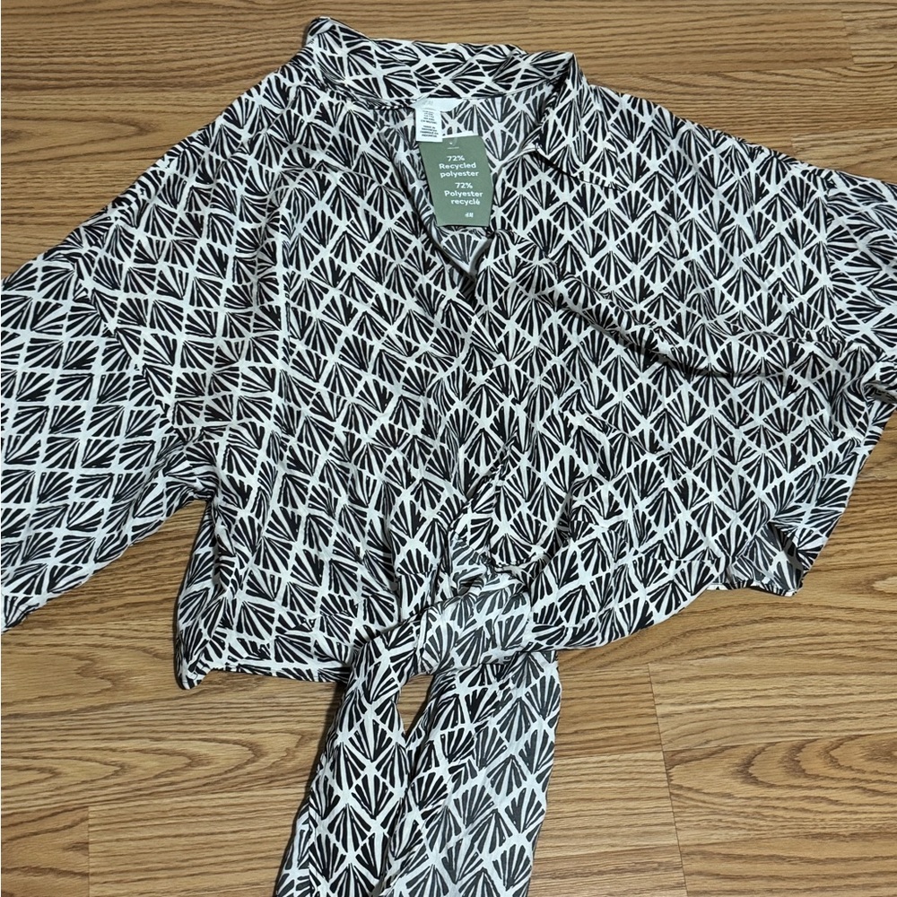 H&M Printed Tie Top